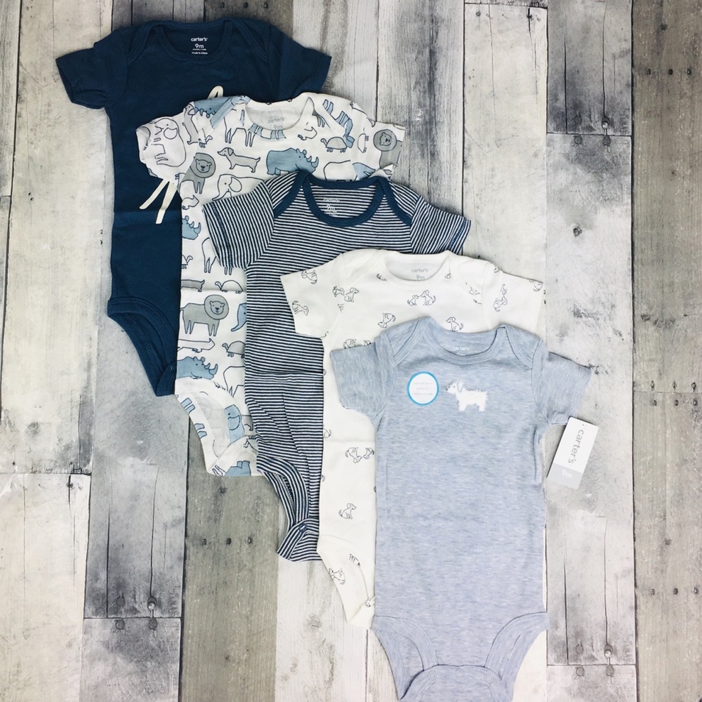 Carter’s 5 Pack Short Sleeve Bodysuits Boys 9M